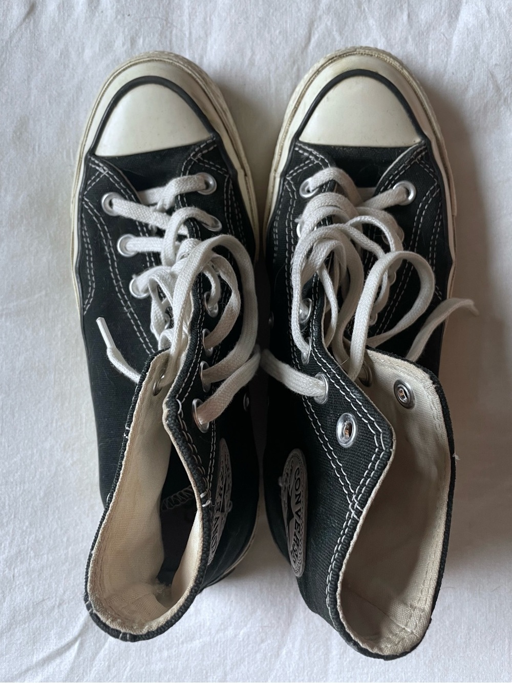 Converse Black and White High-Top Canvas Sneakers